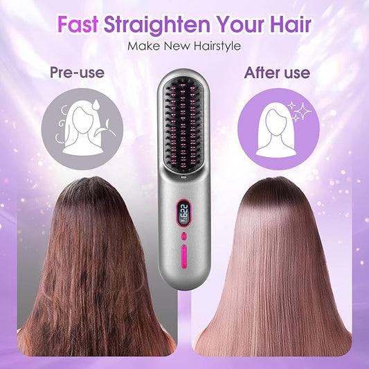 [UPGRADED] Cordless Hair Straightener Brush